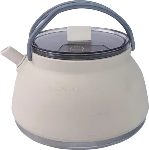 Portable Kettle 1.5L Stainless Steel & Silicone Collapsible Kettle with Handle, Lid & Fixing Strap for Travel, Camping, Picnic, BBQ.