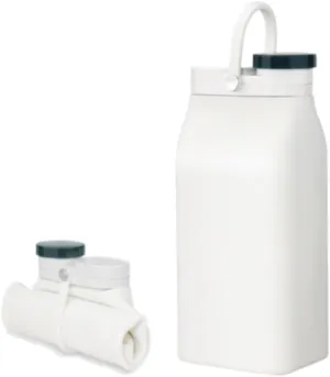 Portable Kettle Collapsible Water Bottle Flexible Silicon Outdoor Water Bottle Suitable for Gym Camping Hiking Portable Water Bottle Water Bottle (Color : White, Size : 400ml)