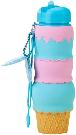 Portable Kettle Sports Silicone with Handle and Straw ice Cream Kettle Outdoor Water Bottle Cartoon Cute Portable Water Cup Water Bottle