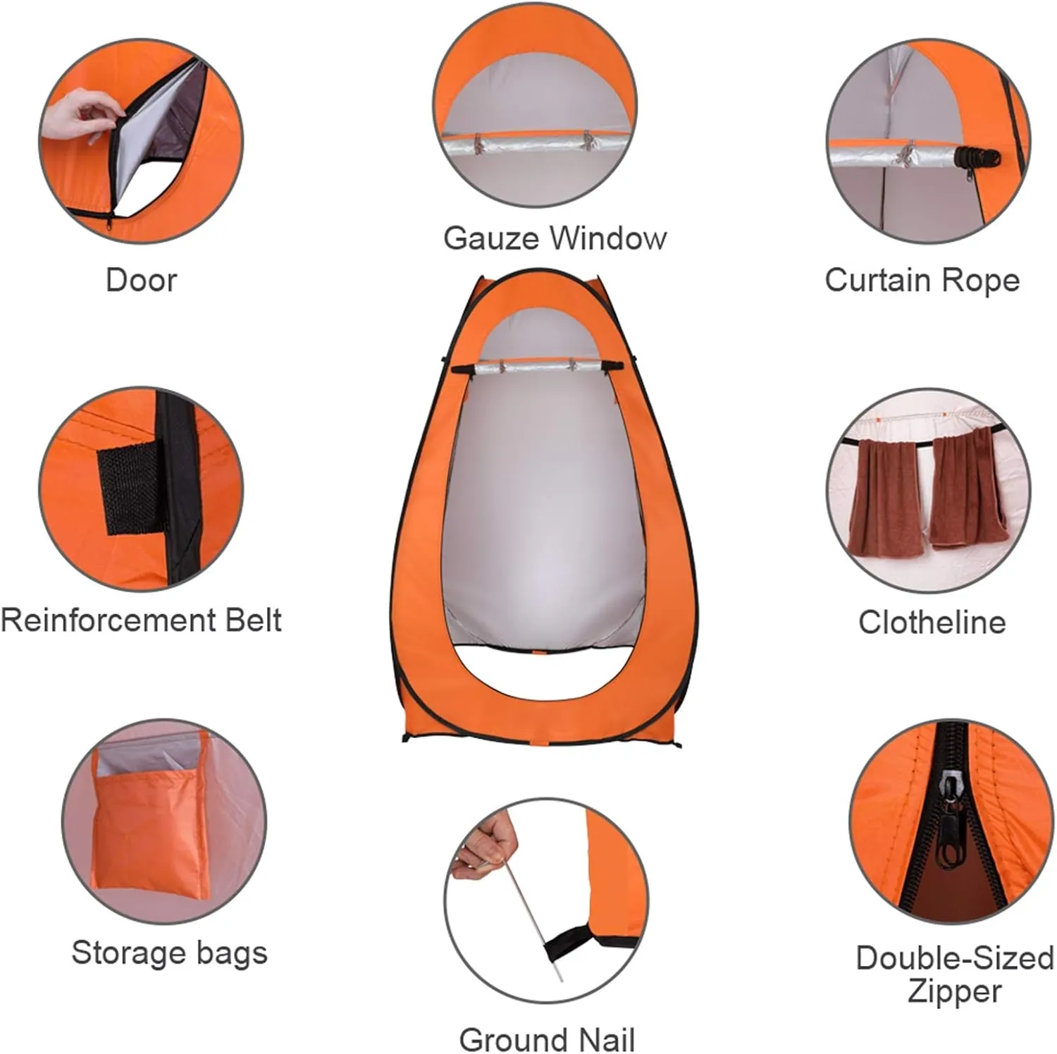 Portable Pop Up Privacy Tent - Spacious Dressing Changing Room Outdoor Privacy Shelter Tent with Carry Bag for Camping Hiking Beach Toilet Shower Bathroom