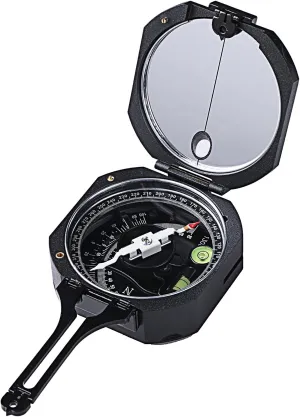 Portable Professional Geological Compass DQL-8 with Clinometer Aluminum Anti-Magnetic Hiking Compass with Mirror Compass with Leather Pouch for Surveyors Foresters Military Mine Meteorological
