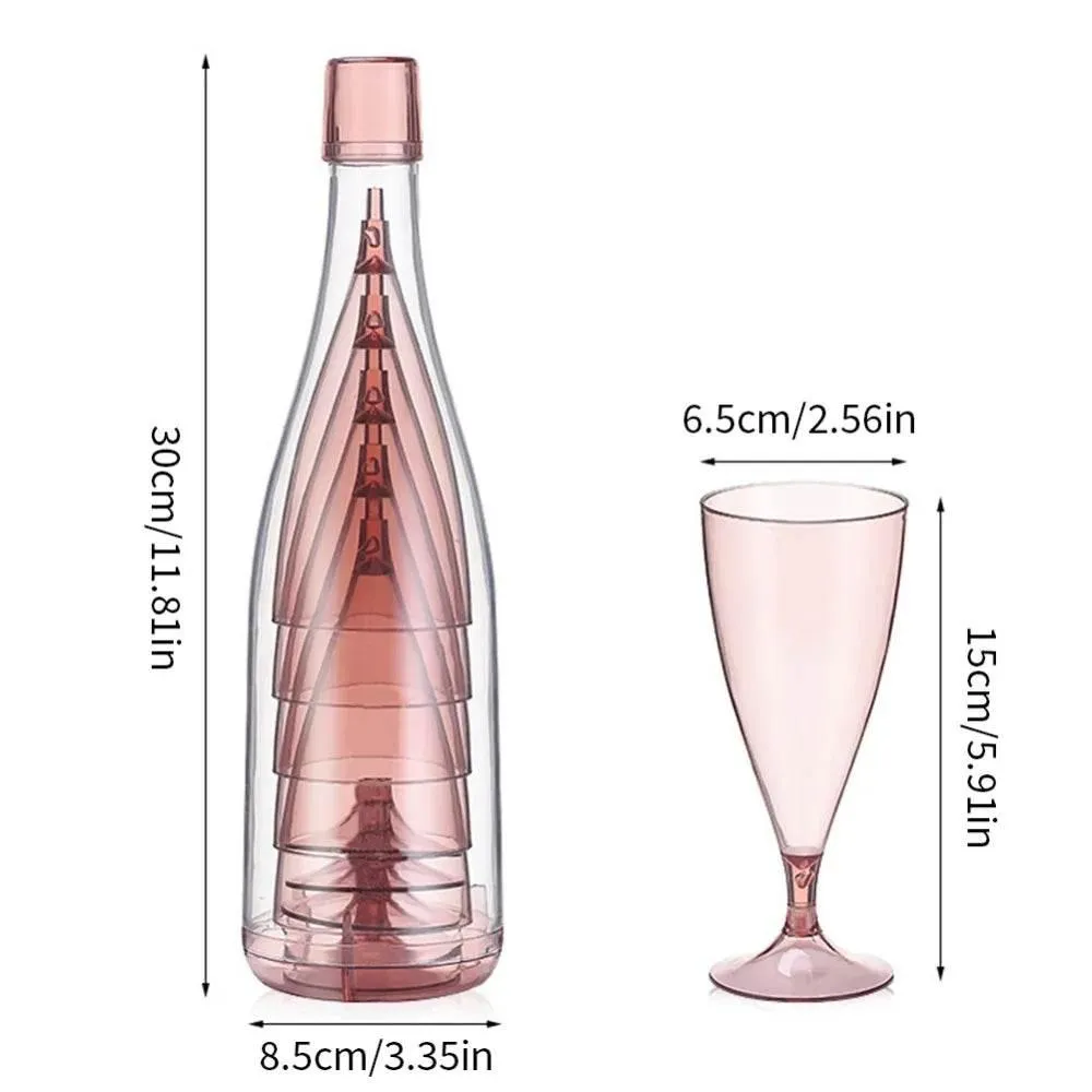 Portable Travel Wine Glass Set - Collapsible Bottle and Glasses
