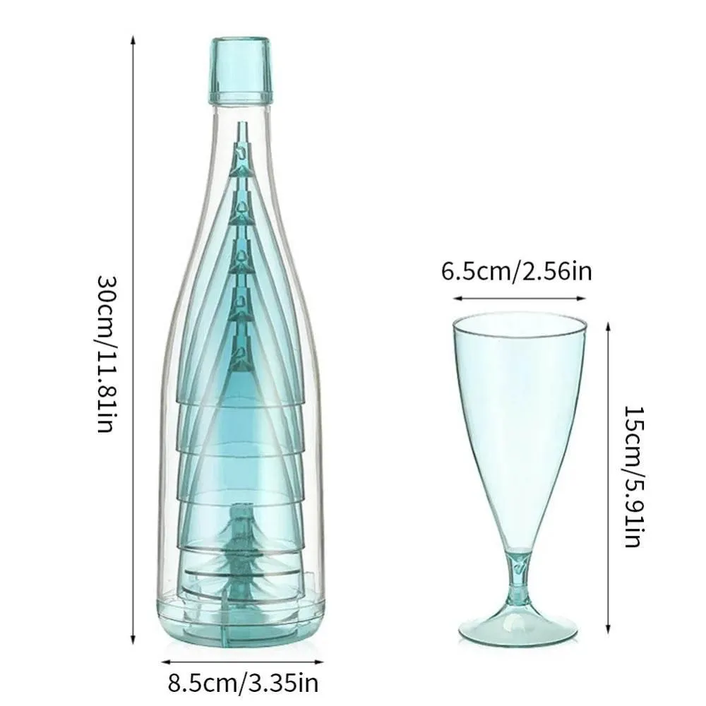 Portable Travel Wine Glass Set - Collapsible Bottle and Glasses
