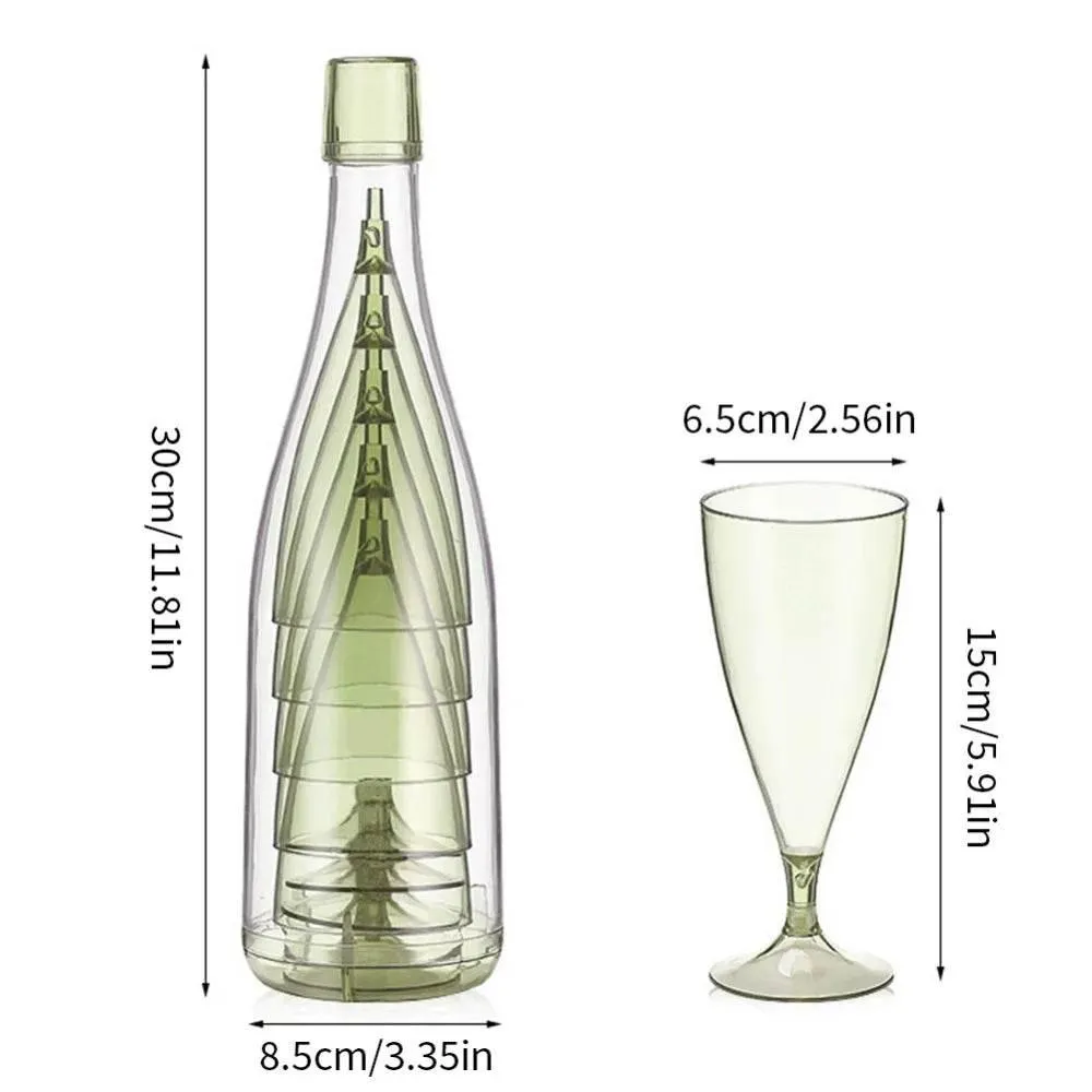 Portable Travel Wine Glass Set - Collapsible Bottle and Glasses