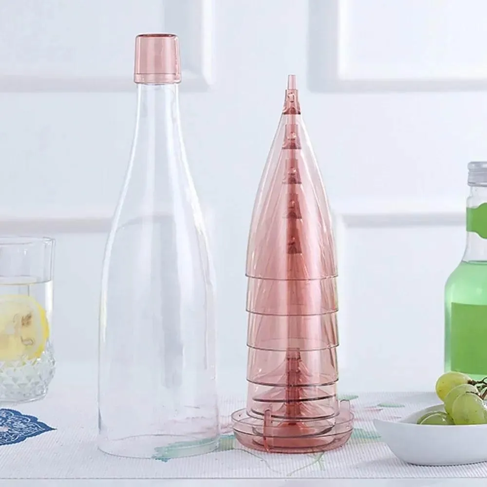 Portable Travel Wine Glass Set - Collapsible Bottle and Glasses
