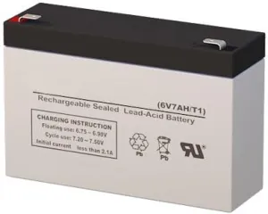 Power Sonic PS-670 6 Volt 7 AmpH SLA Replacement Battery with F1 Terminal
