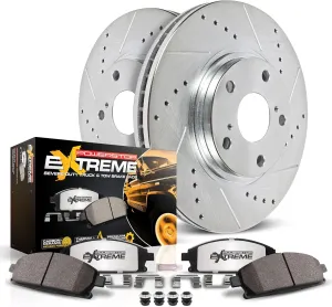 Power Stop Brake Kit For 2011-2018 Ram 2500 Ram 3500 8 Lug - Front Truck & Tow Carbon Fiber Ceramic Brake Pads and Drilled and Slotted Brake Rotors Replacement, K5411-36