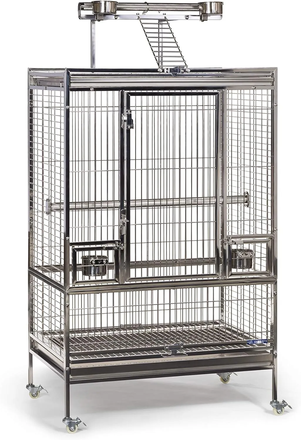 Prevue Pet Products Large Stainless Steel Play Top Bird Cage, Rust Resistant Metal Cage for Birds with Rooftop Ladder and Playtop