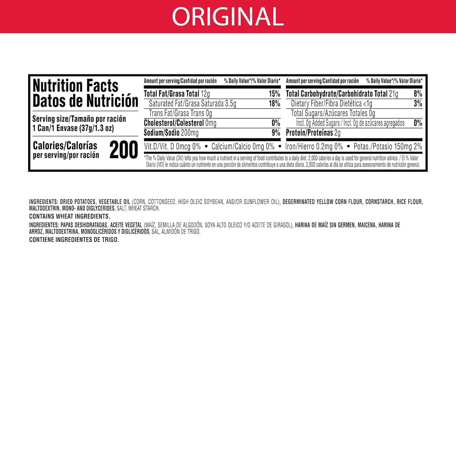 Pringles Potato Crisps Chips, Original, 1.3oz (12 Count)