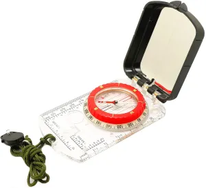 Pro Hiking Compass Survival Gear and Equipment, Waterproof, Glow-in-The-Dark with Mirror Sighting Orienteering Map Reading Compass with 35-Ft Paracord Rope for Hiking Camping Orienteering Hunting
