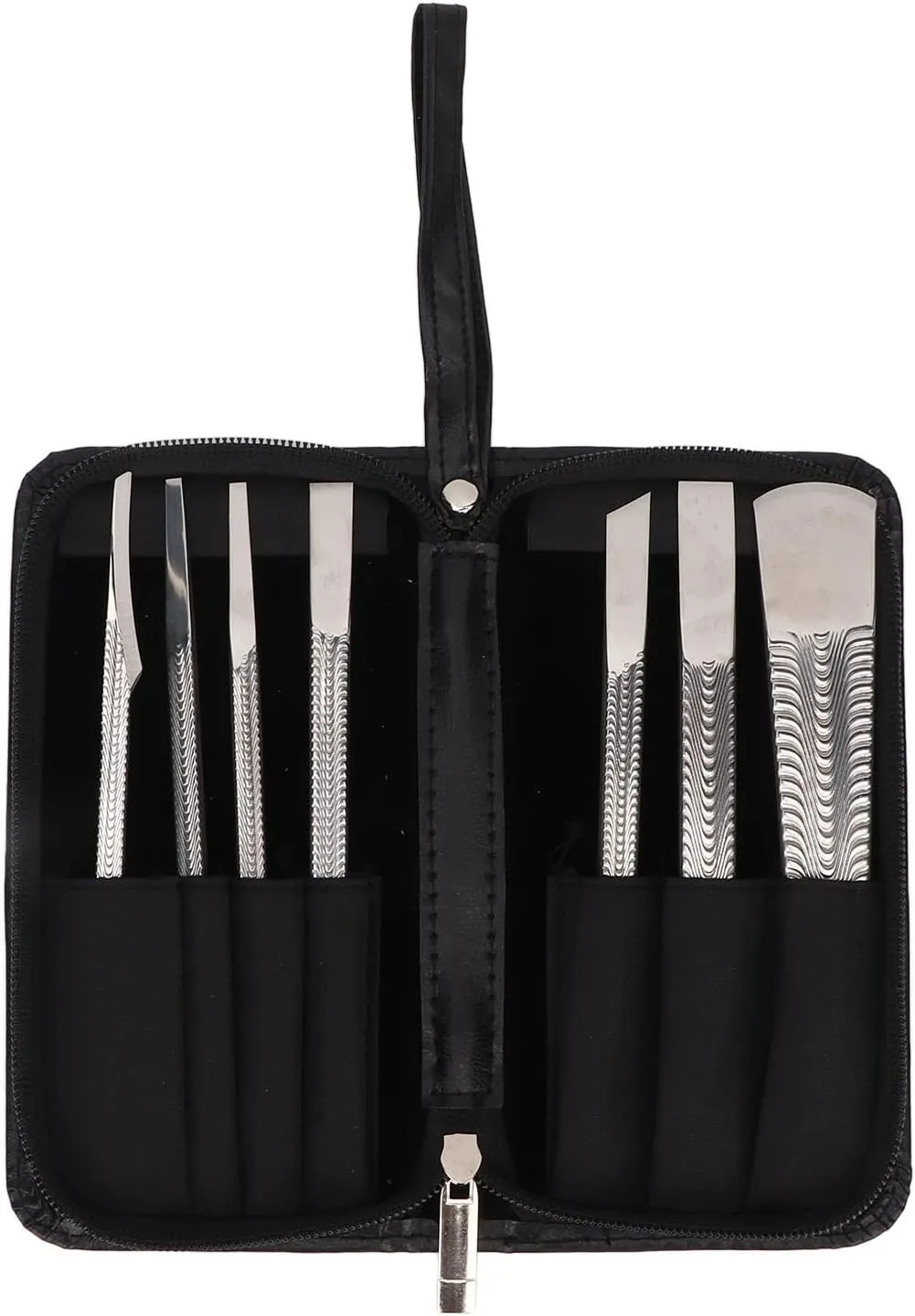 Professional 7 Piece Pedicure Knife Set, Exfoliating Scraper and File Kit for Foot and Nail Care with Storage Case