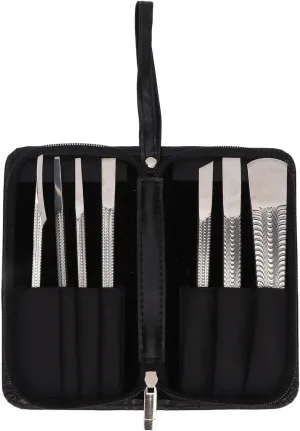 Professional 7 Piece Pedicure Knife Set, Exfoliating Scraper and File Kit for Foot and Nail Care with Storage Case