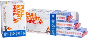 Pull Start Fire Pull String Firestarter | No Matches Required, Fire Starts in Seconds | for Campfires, Grill, Fireplace, BBQ | Lights Wet Wood, Easy to Use, Food Safe and Weather Resistant