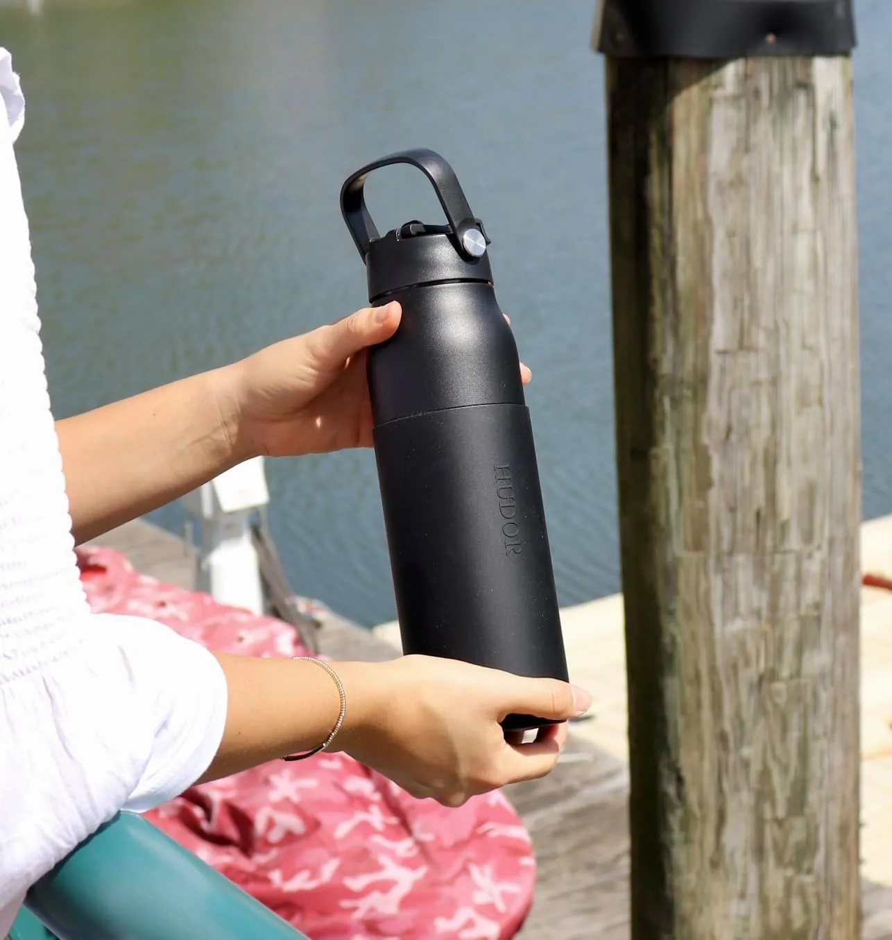 Pulse 32oz Stainless Steel Water Bottles – Triple-Wall Vacuum Insulated Water Bottle with Leak Proof Straw Lid – BPA-Free, Ideal for Gym, Travel & Outdoor (Matte Black)