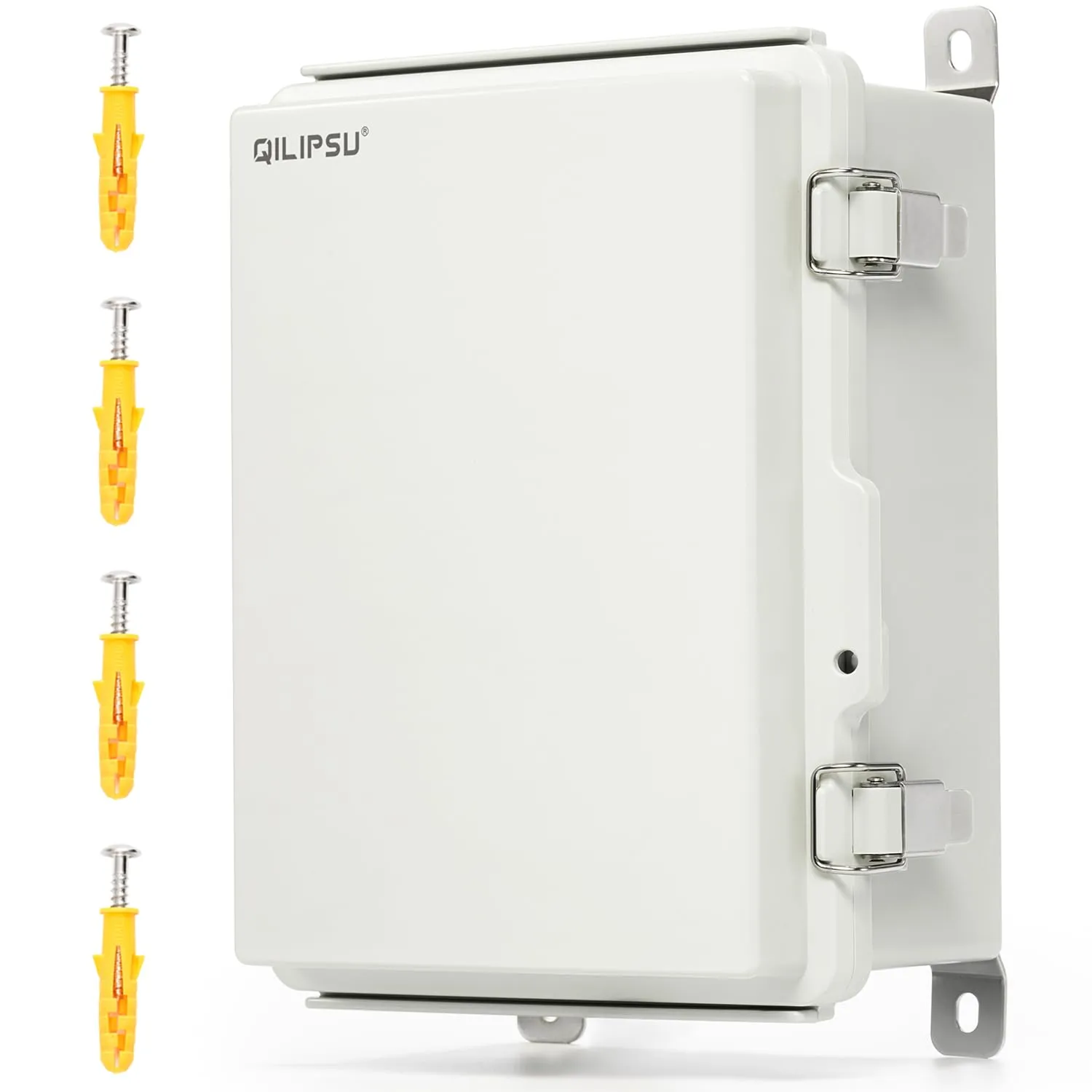 QILIPSU UL94-V0 Outdoor Electrical Box 8.3"x6.3"x3.9" Waterproof Junction Box Weatherproof PC/ABS Alloy Plastic IP66 Project Electric Enclosure Grey Hinged Door