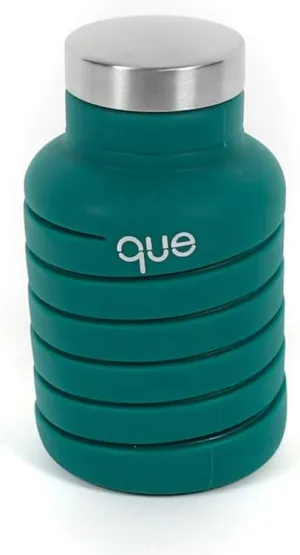 que Collapsible Water Bottle 20 oz Forest Green