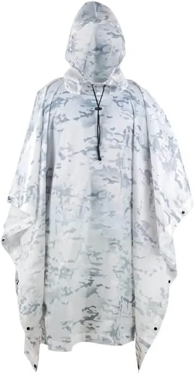 Raincoat Outdoor Hooded Breathable Rainwear Army Tactical Raincoat Camping Hiking Birdwatching Suit Travel Rain Gears (Color : US Woodland Digital, Size : One Size)