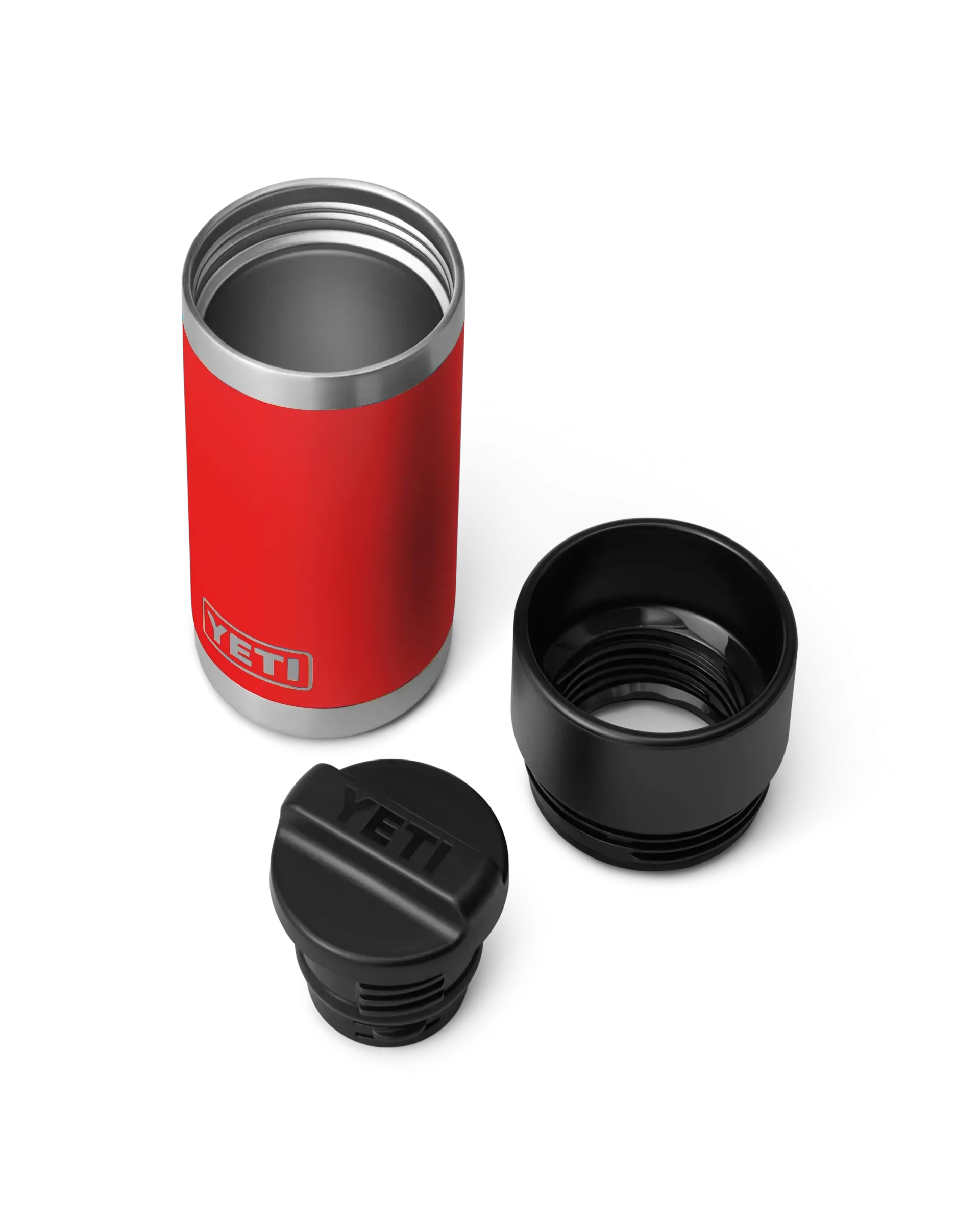 Rambler 12oz Bottle With Hot Shot Cap in Rescue Red