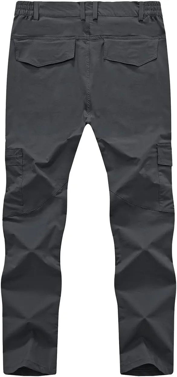 Rdruko Men's Hiking Pants Lightweight Quick Dry Water Resistant Outdoor Travel Work Fishing Pants 6 Pockets