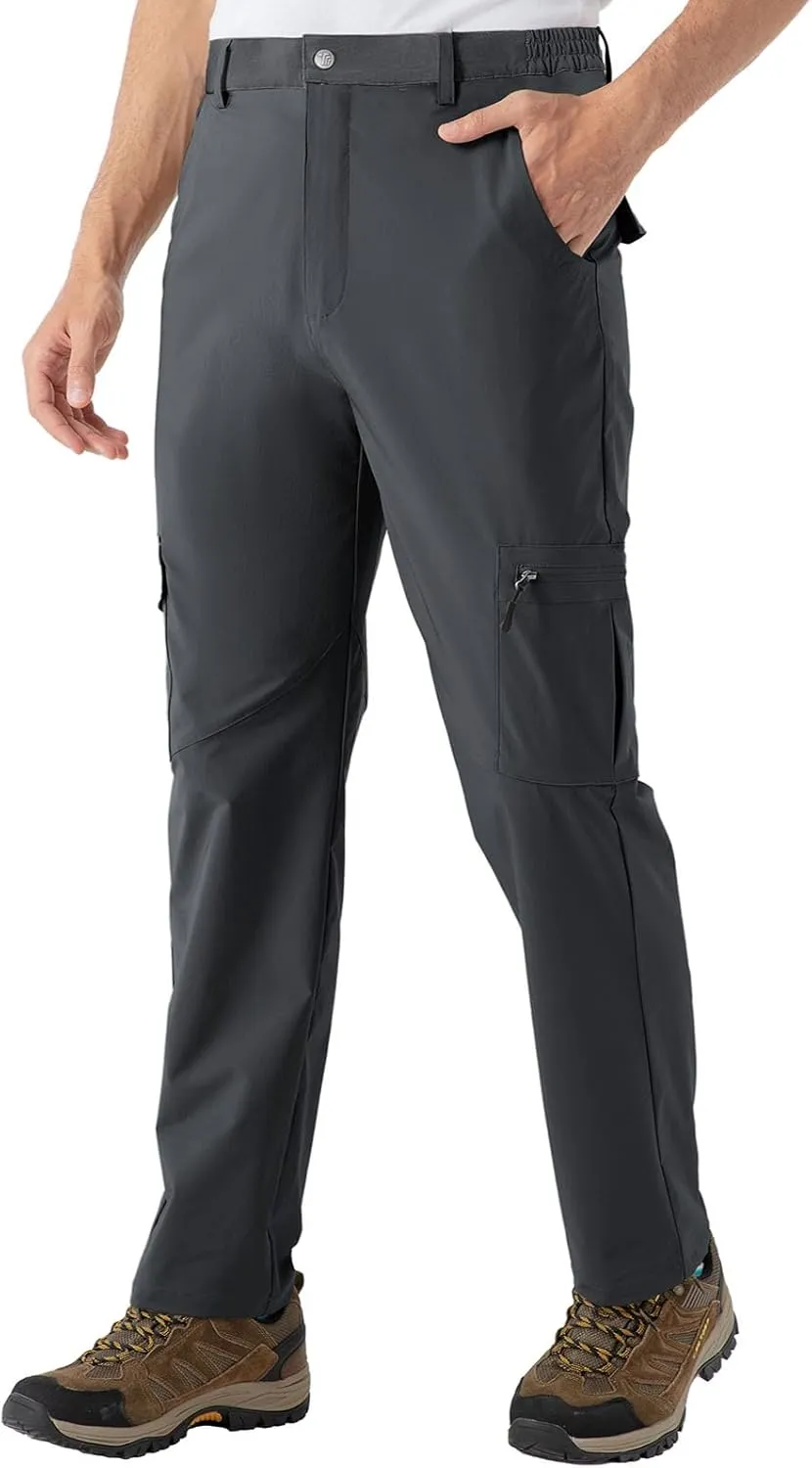 Rdruko Men's Hiking Pants Lightweight Quick Dry Water Resistant Outdoor Travel Work Fishing Pants 6 Pockets
