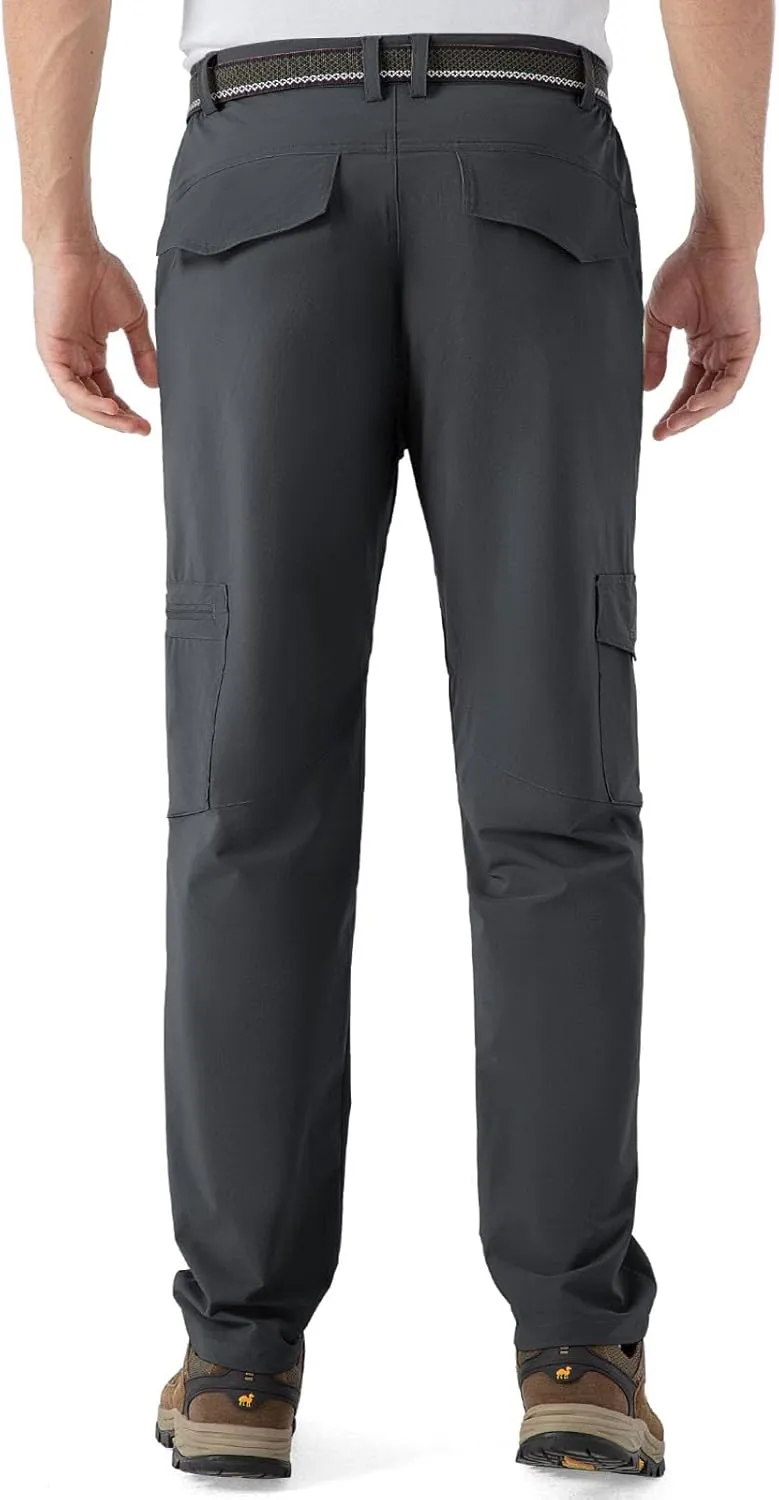 Rdruko Men's Hiking Pants Lightweight Quick Dry Water Resistant Outdoor Travel Work Fishing Pants 6 Pockets