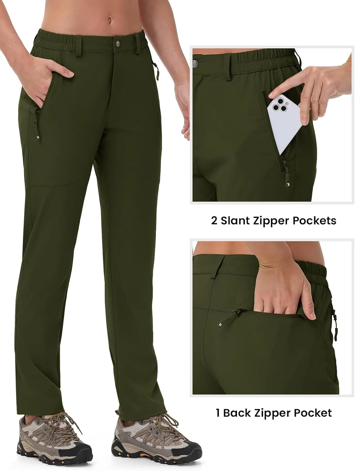 Rdruko Women's Hiking Pants Lightweight Quick Dry Water Resistant Outdoor Travel Fishing Pants with Pockets