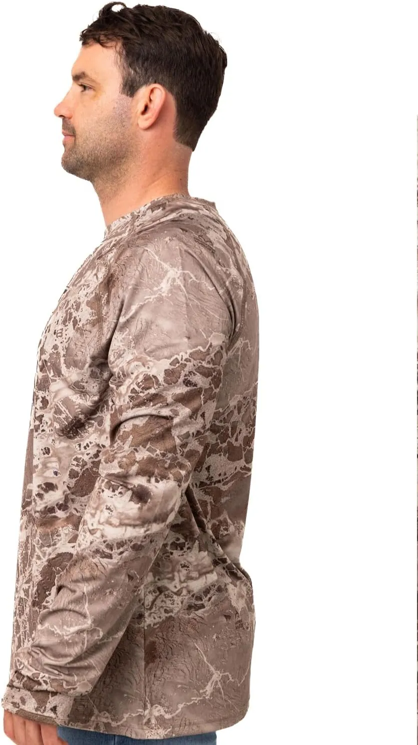 Realtree Men's Camo Sun Hooded Shirts, Lightweight, Breathable for Fishing, Hiking and Outdoors