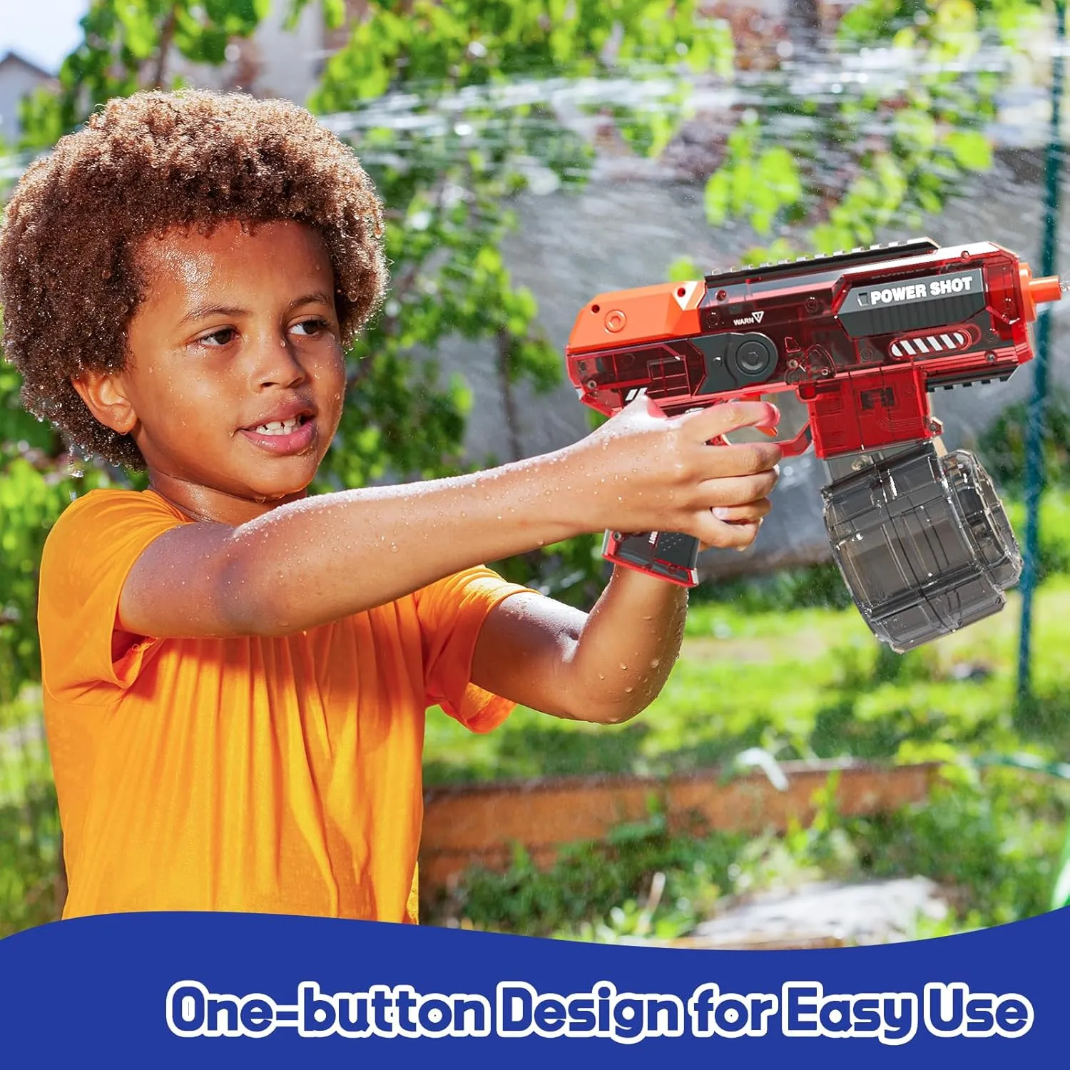Rechargeable Electric Water Toy Gun, High Powered Water Gun Toy for Adults Kids, Automatic Water Gun Without Leaks, Waterproof Squirt Toy Gun, Up to 32 FT Range, 500cc & 50cc Magazine