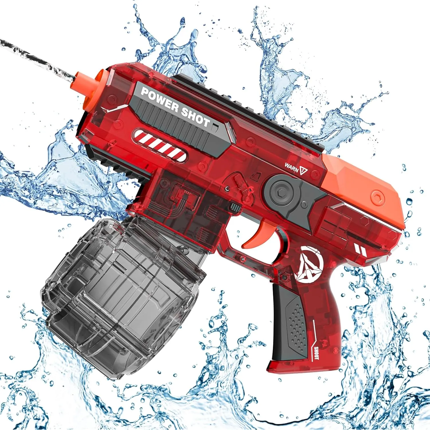 Rechargeable Electric Water Toy Gun, High Powered Water Gun Toy for Adults Kids, Automatic Water Gun Without Leaks, Waterproof Squirt Toy Gun, Up to 32 FT Range, 500cc & 50cc Magazine