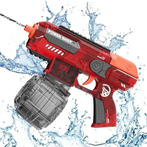 Rechargeable Electric Water Toy Gun, High Powered Water Gun Toy for Adults Kids, Automatic Water Gun Without Leaks, Waterproof Squirt Toy Gun, Up to 32 FT Range, 500cc & 50cc Magazine
