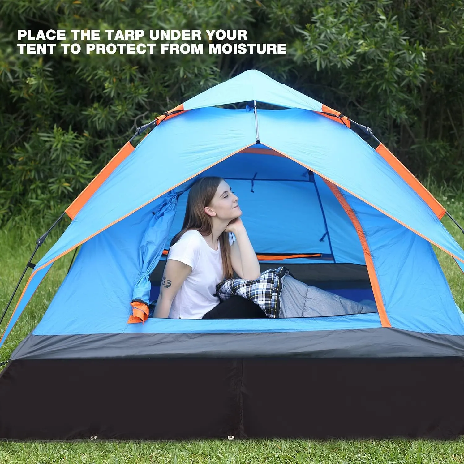 REDCAMP Ultralight Tent Footprint for 6 Person Tent, Multifunctional Waterproof Camping Tent Tarp for Camping, Hiking and Survival Gear, Lightweight,95"x116"