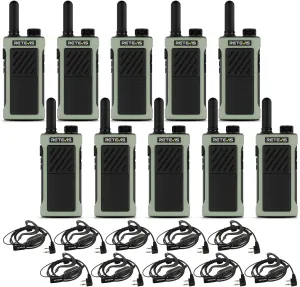 Retevis RB66P 1.5 Hours Fast Charging Walkie Talkies for Adults,2 Way Radio with Earpiece,1500mAh Large Battery,USB-C Charging,Two Way Radio Long Range for Warehouse Logistics Event Planning(10 Pack)