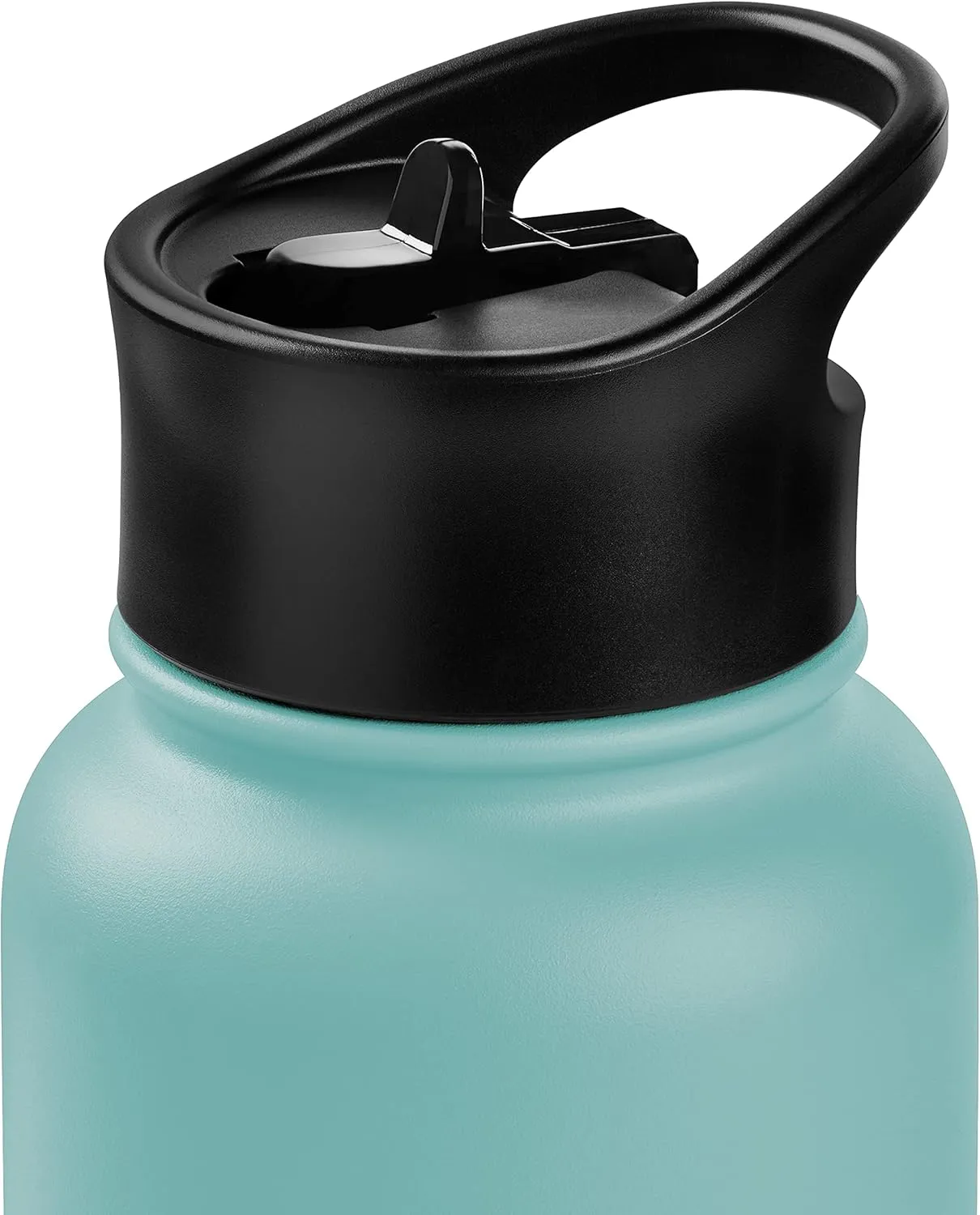 Retrospec Alder Insulated Water Bottle with Straw Lid & Handle Cap - Stainless Steel Wide Mouth Double-Wall Vacuum Insulated Thermos - BPA Free Leakproof Canteen