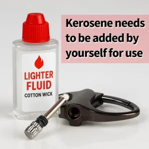 Reusable Emergency Keychain Lighter - Windproof & Refillable Survival Lighter for Camping, Hiking, Power Outages | Waterproof Outdoor Fire Starter with Carabiner Clip