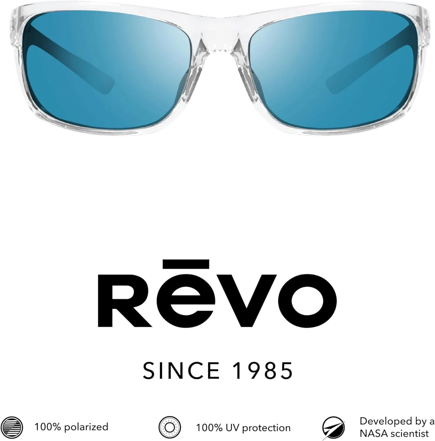 Revo Sunglasses Jude: Polarized Crystal Glass Lens with Sport Wrap Frame