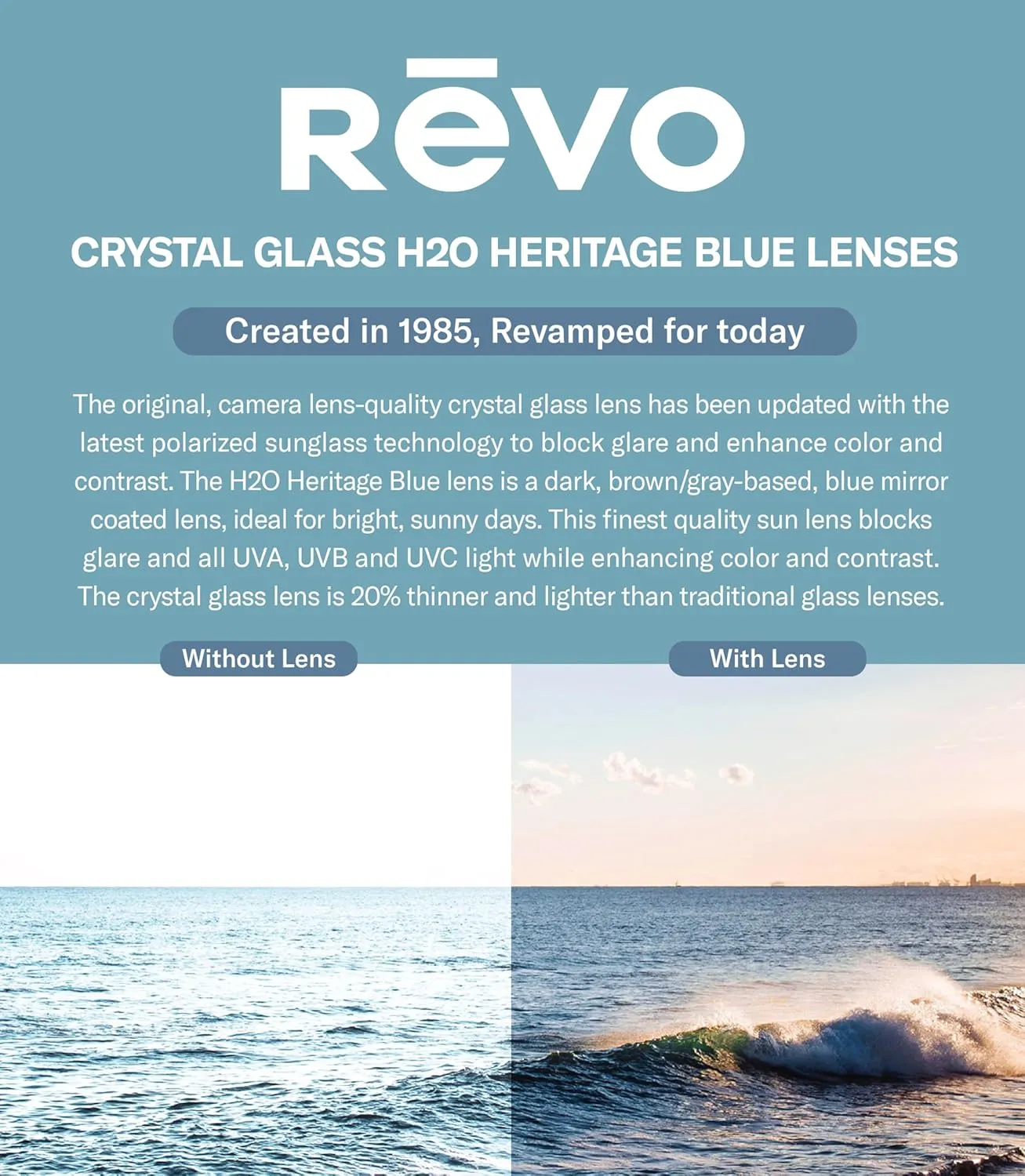 Revo Sunglasses Jude: Polarized Crystal Glass Lens with Sport Wrap Frame