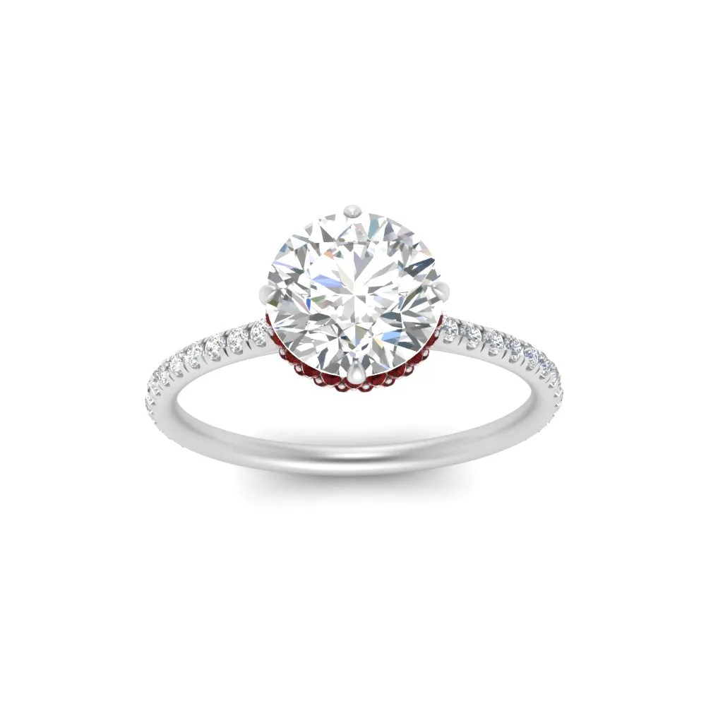 Ring 2 Compass Carat Digital-first Dependable Engagement Point Halo Under