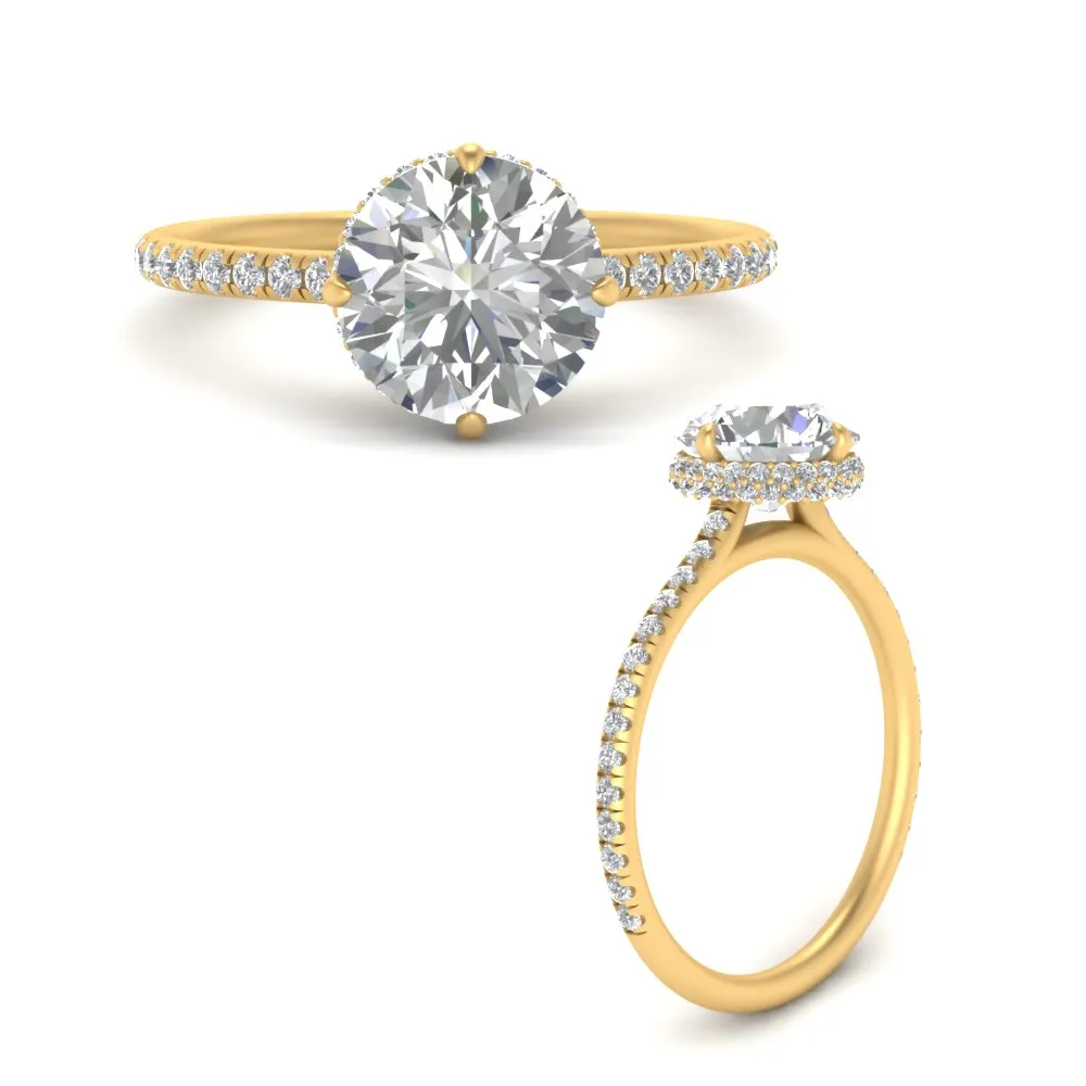 Ring 2 Compass Carat Digital-first Dependable Engagement Point Halo Under