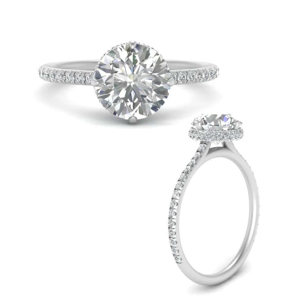 Ring 2 Compass Carat Digital-first Dependable Engagement Point Halo Under