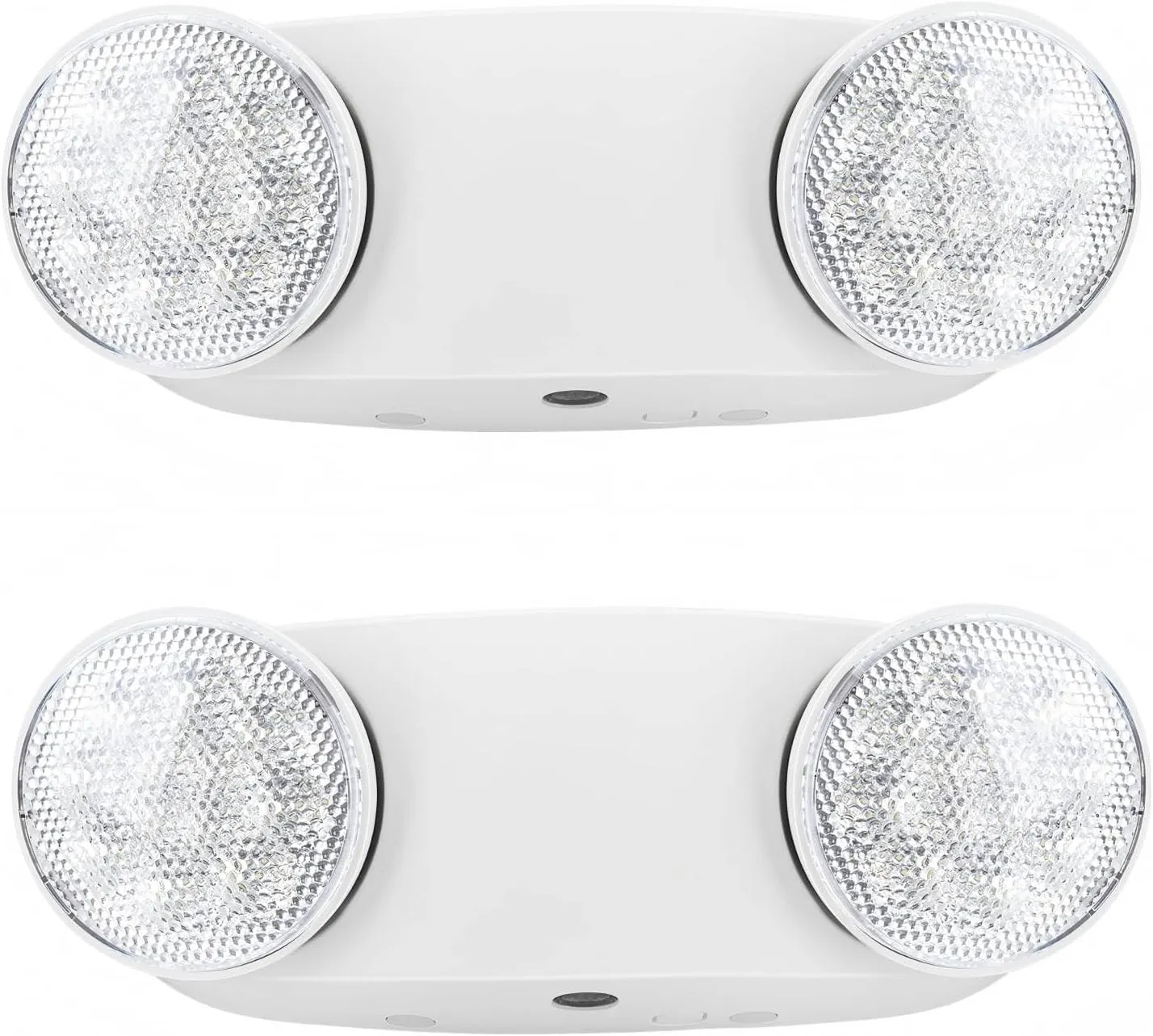 RMC LED Emergency Lights with Battery Backup, Two Head Adjustable Commercial Emergency Lighting, AC120-277V, Hardwired Emergency Exit Light Fixtures for Home and Business, ETL Listed, 2 Pack