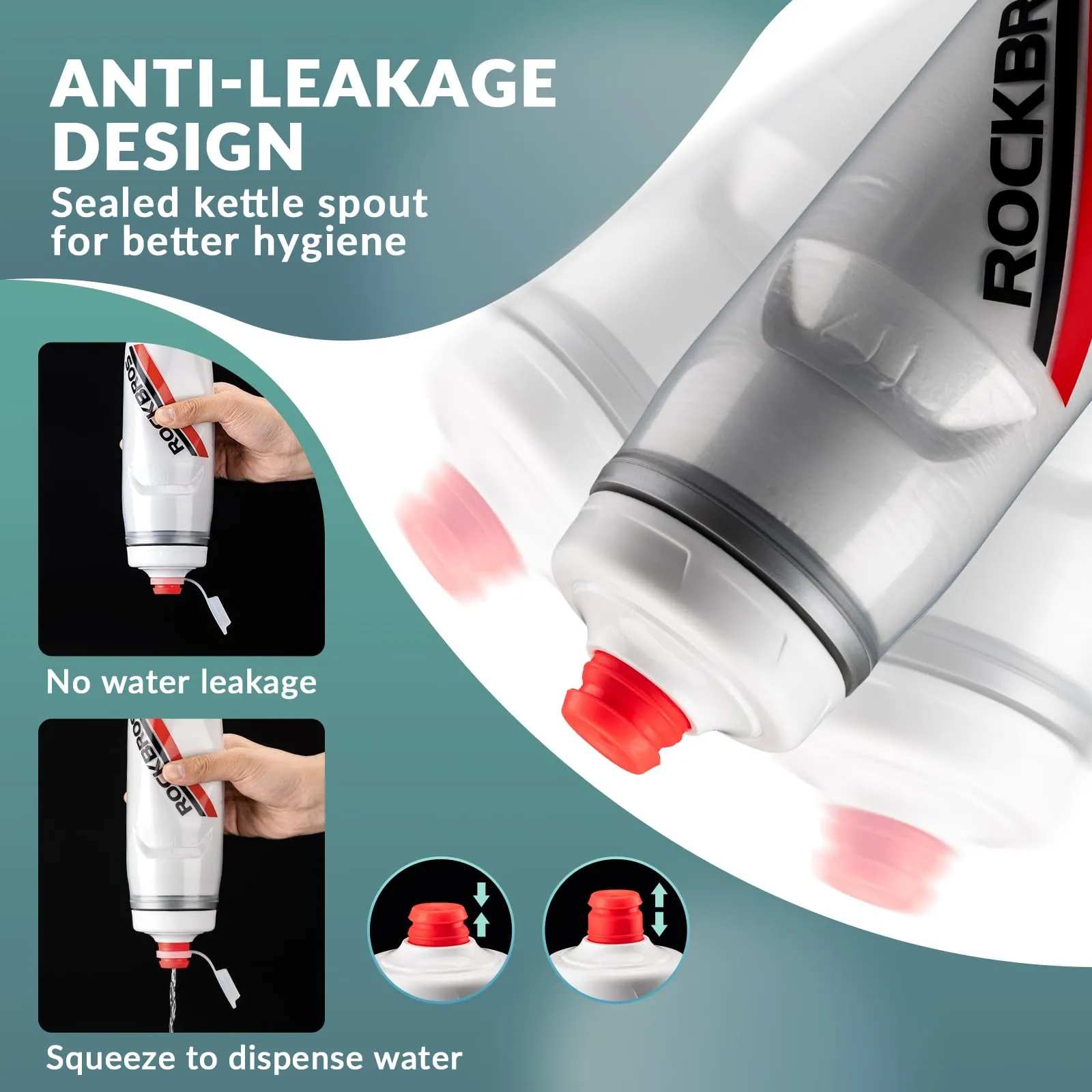 ROCKBROS 620ml Leakproof Insulated Sports Water Bottle for Bikes Outdoor