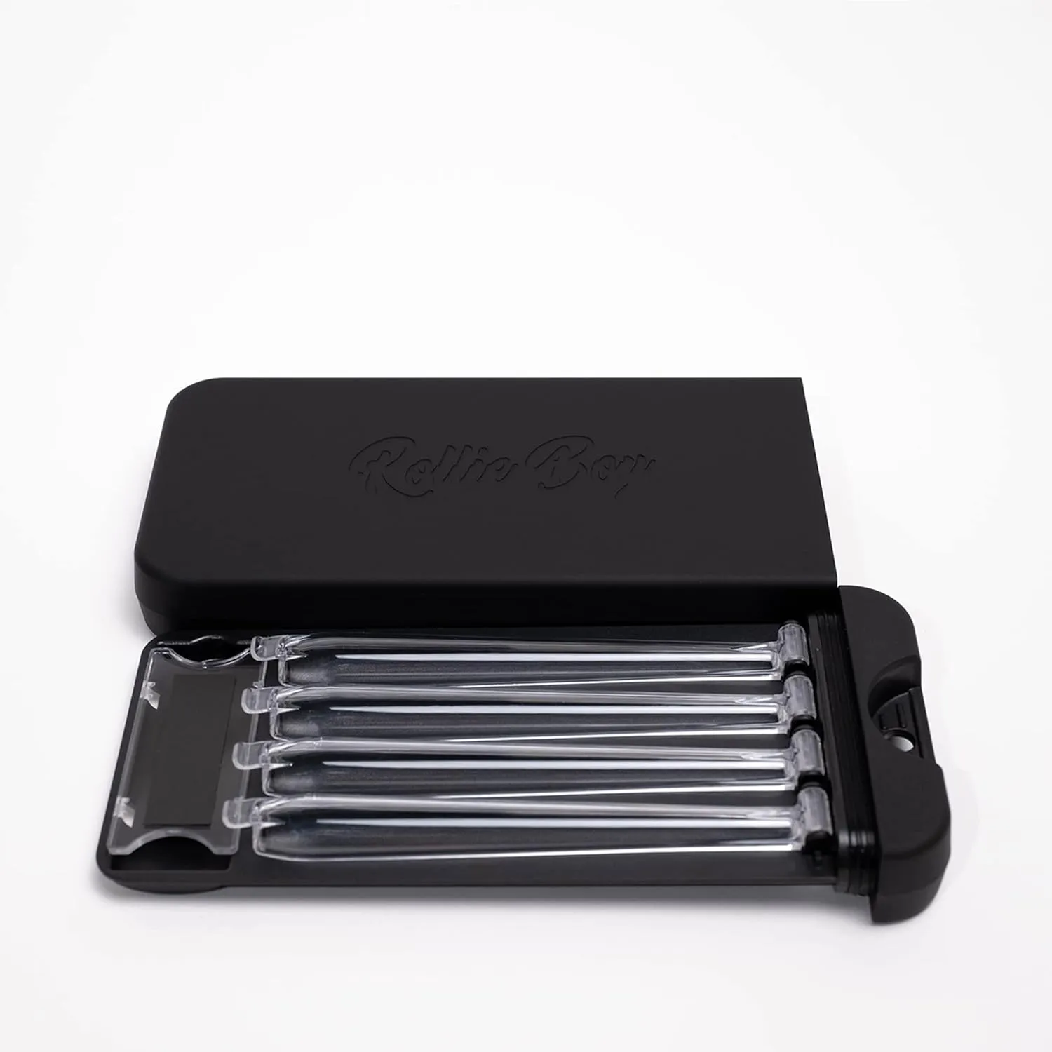 Rollie Boy Waterproof Travel Holder | Holds 4 King Cones | Holds mini Lighter or Matches | Smell Resistant | Discreet (Jet Black)