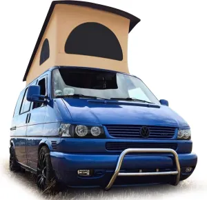 Roof Top Tent Camping 3 Window Roof Tent Pop Top Camper Canvas Compatible with VW T4 Eurovan Weekender Short Wheel Based SWB Camper - 2 Person Rooftop Tents