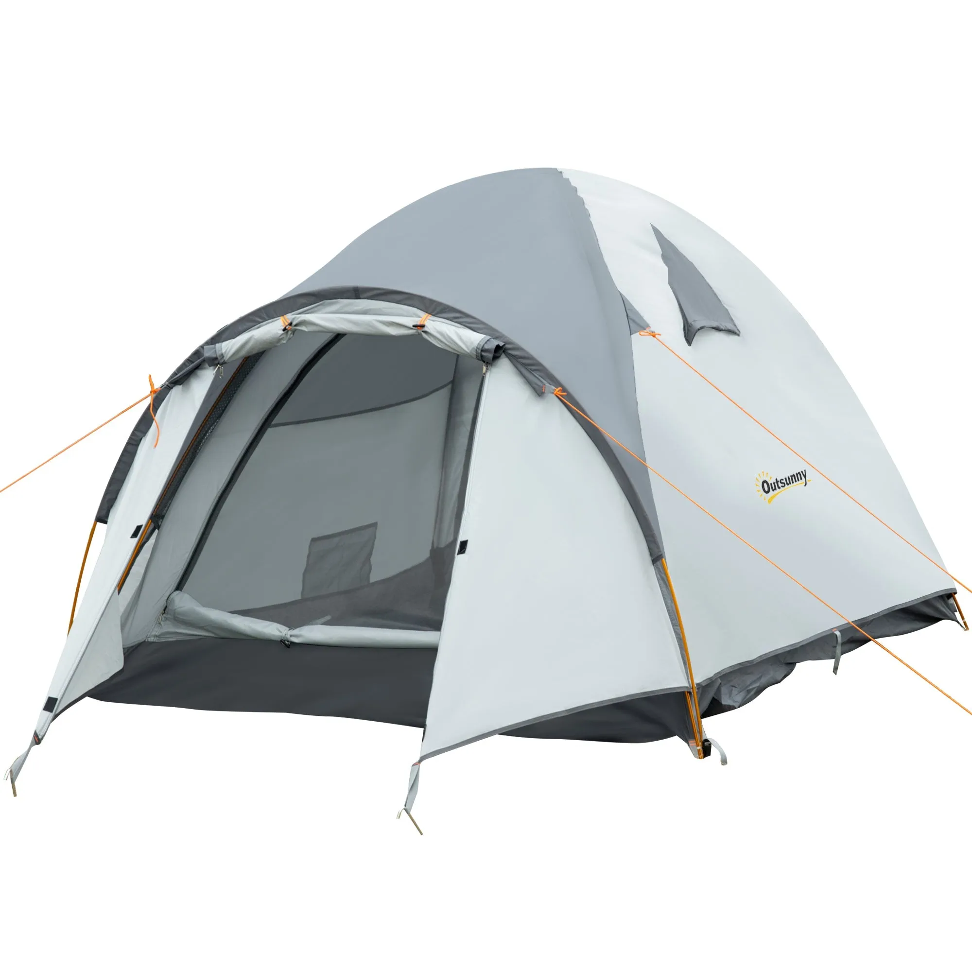 Rootz Camping Tent - Waterproof Family Shelter - Portable Outdoor Tent - Double Layer - 350 x 150 x 128 cm - Grey