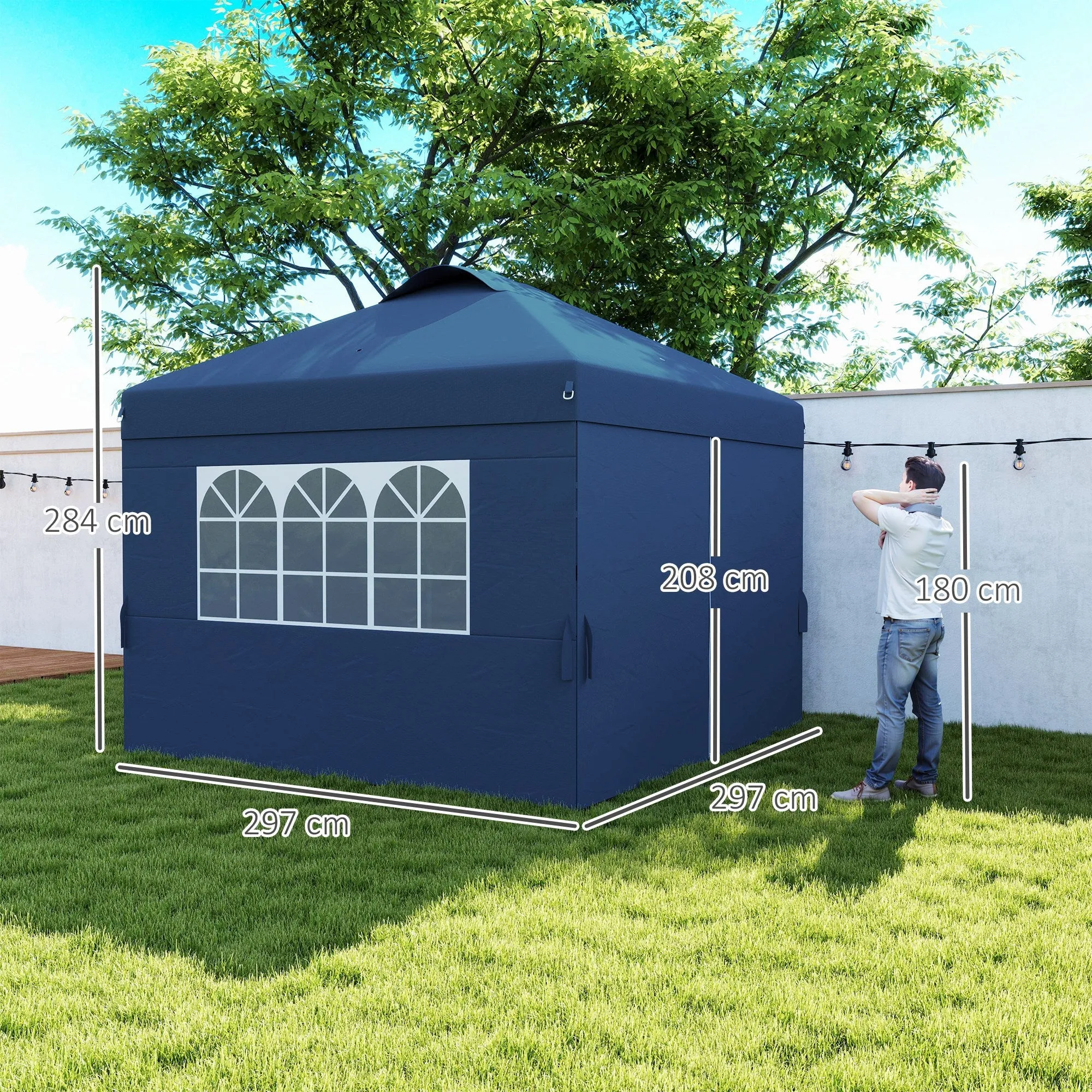 Rootz Pop-Up Foldable Party Tent - Event Tent - Gazebo Canopy - UV30  Protection - 297cm x 297cm x 284cm