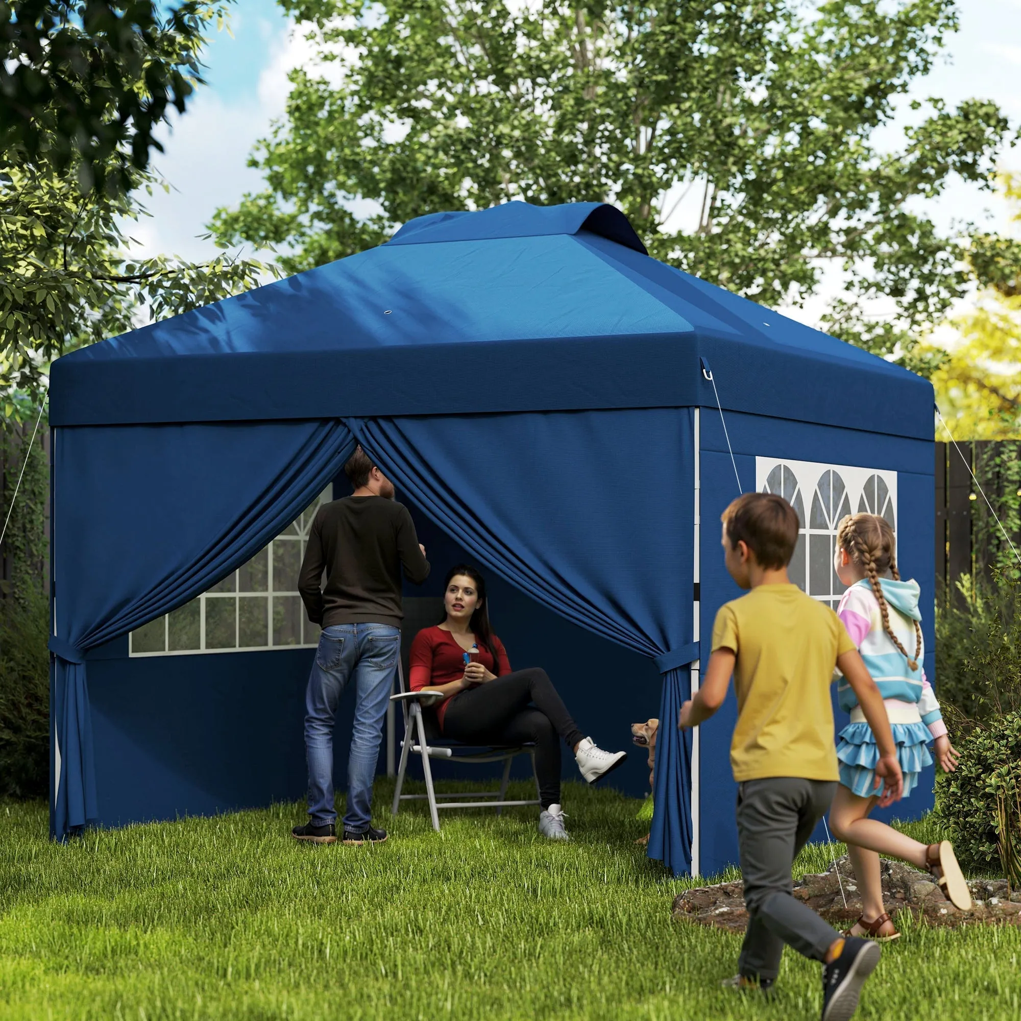 Rootz Pop-Up Foldable Party Tent - Event Tent - Gazebo Canopy - UV30  Protection - 297cm x 297cm x 284cm