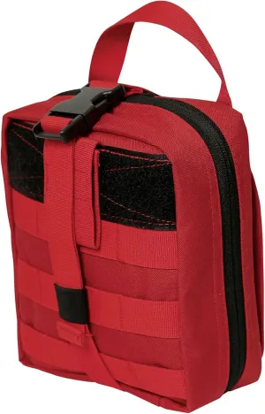 Rothco Tactical Breakaway First Aid Kit Pouch, Quick Access MOLLE Emergency Supply Tri Fold Kit, Red