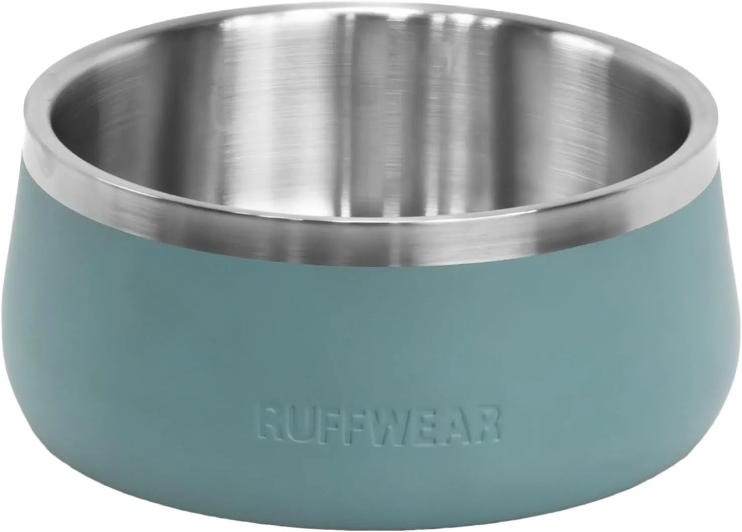 Ruffwear, Basecamp Dog Food Bowl, Durable, Rust-Resistant Stainless Steel Dog Bowl, Non-Slip Base, Dishwasher Safe, 1.25L/5 Cups for Food or Water, Built for Explorers, River Rock Green