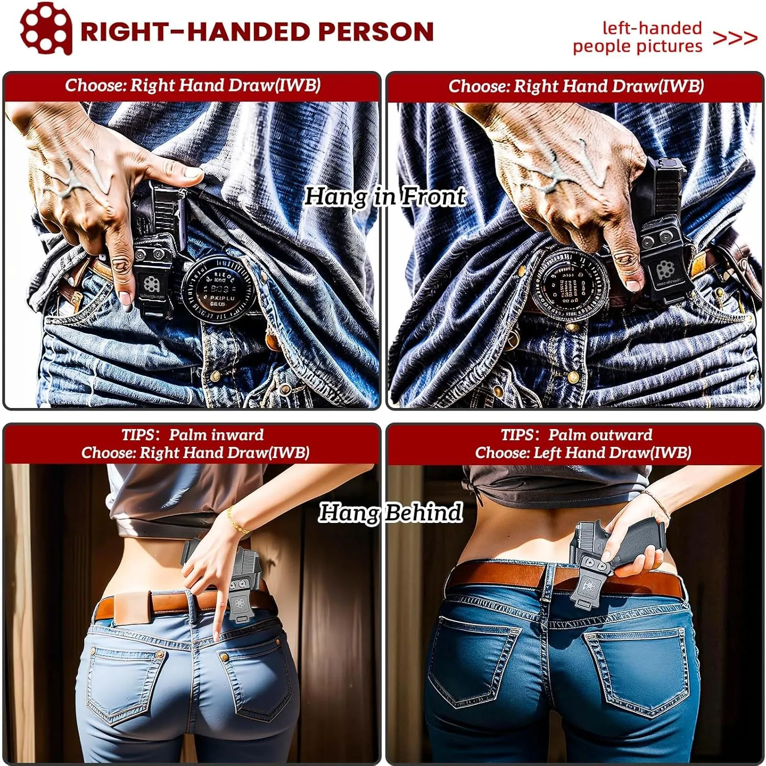 Ruger Security 9 Holster IWB Kydex for Ruger Security 9 Pistol – Inside Waistband Concealed Carry – Adjustable Cant & 'Posi-Click' Retention – No Wear - No Jitter - USA Made by Amberide