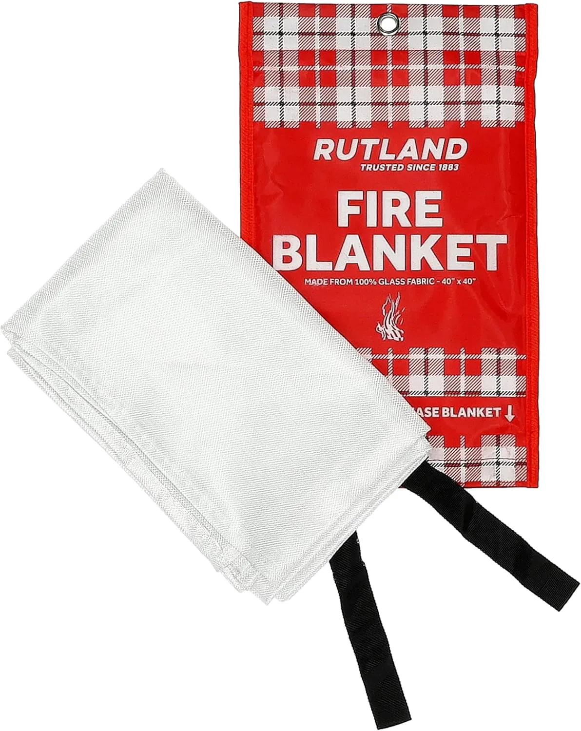 Rutland Fire Blanket for Home and Kitchen Emergency - 2 Pack, 40" x 40" - Fiberglass Fire Suppression Blanket Safety for Grilling, Camping and Boats
